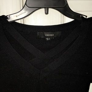 Black Forever21 Cross Design Crop Top